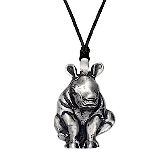 Rhino Pewter Necklace