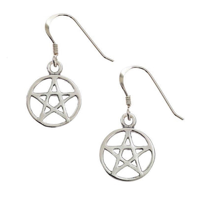 Pentagram Silver Earrings