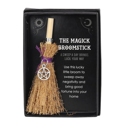 Pentagram Mini Magick Broomstick - Cleanses Negativity & Bring Good Luck