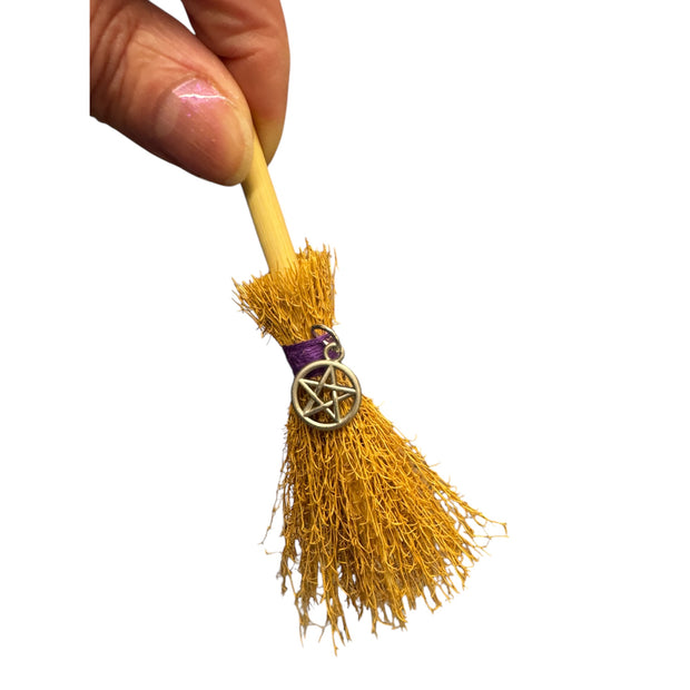 Pentagram Mini Magick Broomstick - Cleanses Negativity & Bring Good Luck