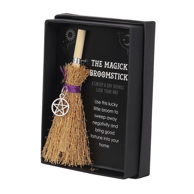 Pentagram Mini Magick Broomstick - Cleanses Negativity & Bring Good Luck