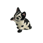 Hand Crafted Ceramic Playful Black & White Cat