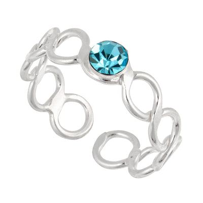 Pretty Aqua Crystal Toe Ring
