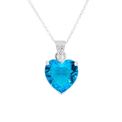 Pretty Aqua Heart Pendant