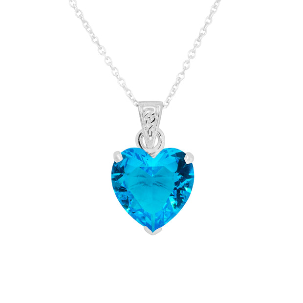 Pretty Aqua Heart Pendant