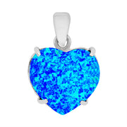 Pretty Blue Opal Heart Pendant