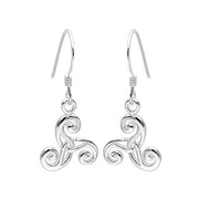 Pretty Silver Celtic Triskelle Earrings