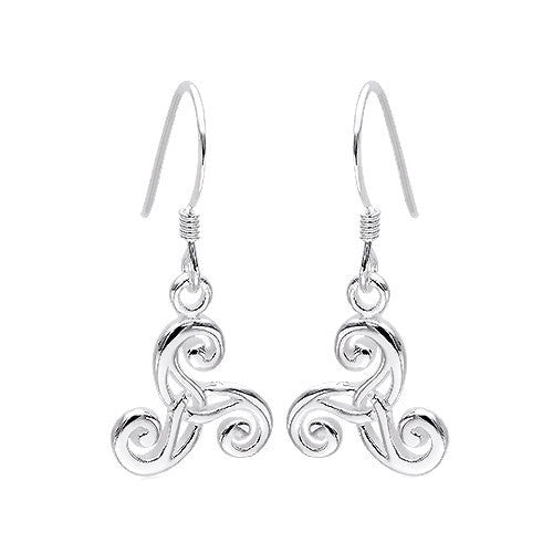 Pretty Silver Celtic Triskelle Earrings