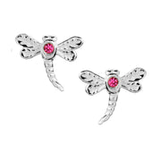 Pretty Pink Dragonfly Studs