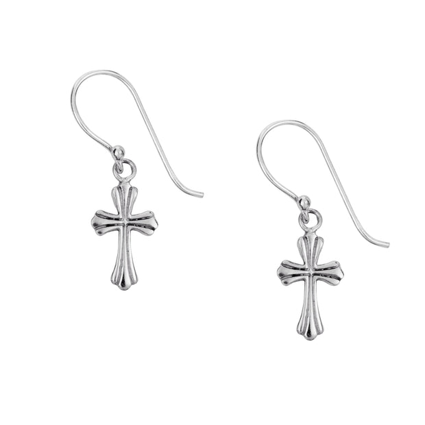 Pretty Silver Cross Earrings