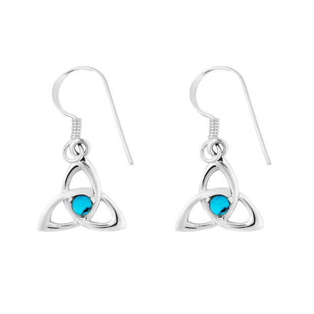 Pretty Turquoise Goddess Triquetra Earrings
