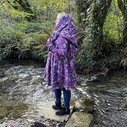 Purple Floral Cotton Kantha Pixie / Fairy Pagan Reversable Coat