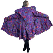 Beautiful Purple Floral Cotton Kantha Pixie / Fairy Pagan Reversable Coat