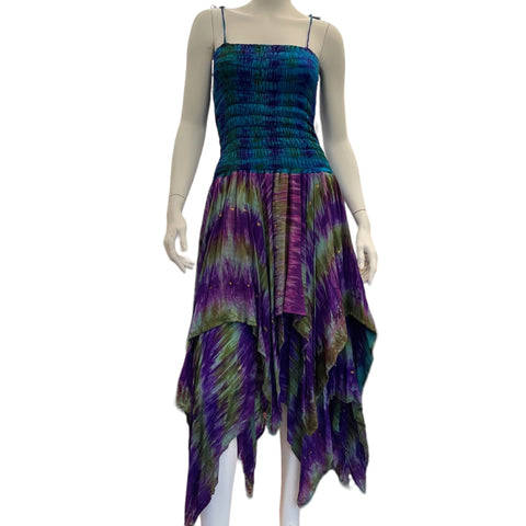 Pretty Purple Green & Blue Pixie Dress