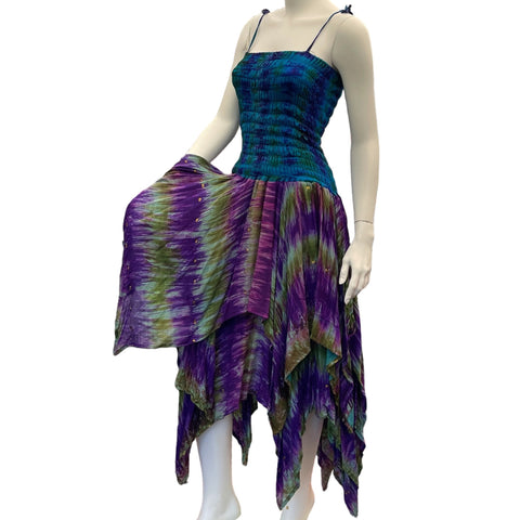 Pretty Purple Green & Blue Pixie Dress