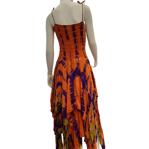 Pretty Orange Purple Pixie Dress