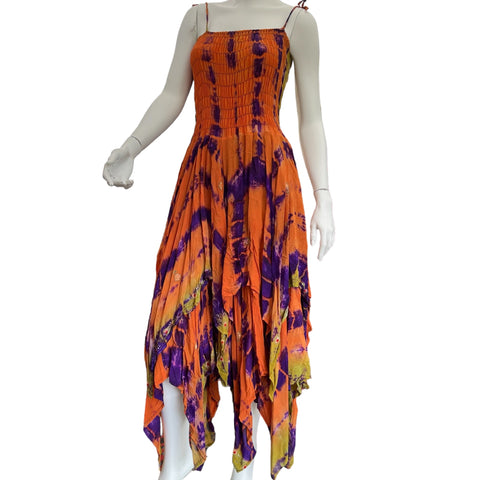 Pretty Orange Purple Pixie Dress