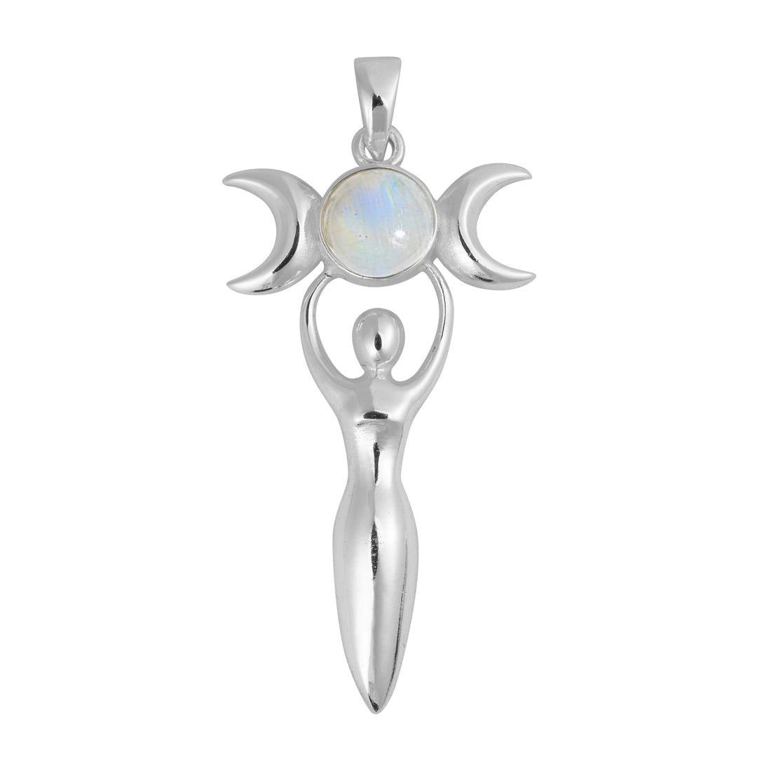 MM: Silver Moon Phase Goddess Pendant