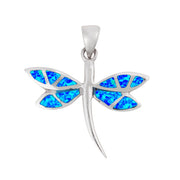 Stunning Blue Opal Dragonfly Pendant