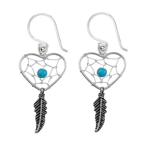 Beautiful Heart Dreamcatcher Earrings.