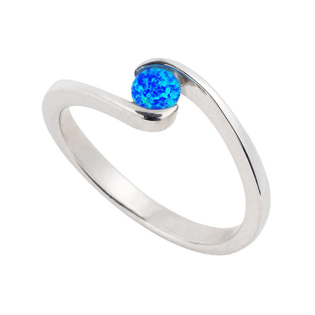 Blue Opal Twist Ring