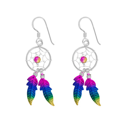 Rainbow Dreamcatcher Earrings