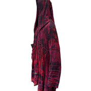 Black & Red Recycled Sari Silk Pixie / Fairy Pagan Reversable Coat