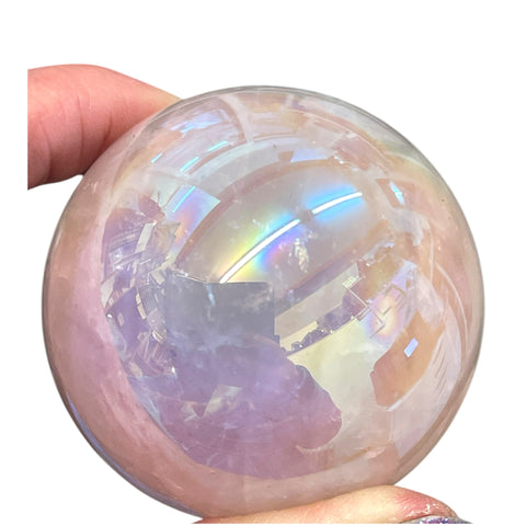 Aura Rose Quartz Crystal Ball