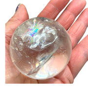 Rainbow Filled Clear Quartz Crystal Ball -