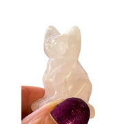 Pretty Rose Quartz Crystal Cat - Symbol of Good Luck & Love