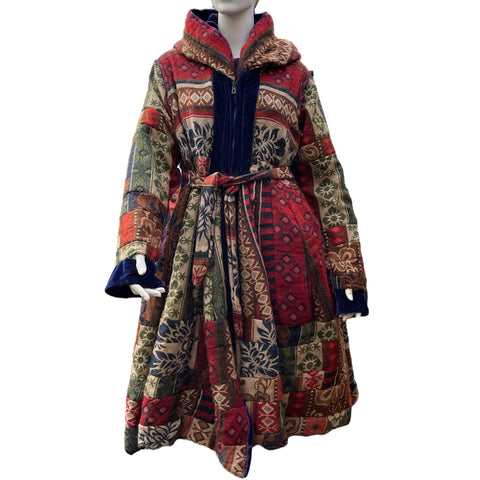 Royal Blue & Purple Velvet & Cashmilon Pixie / Fairy Pagan Reversable Katwise Inspired Coat