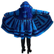 Royal Blue & Vivid Blue Velvet & Cashmilon Pixie / Fairy Pagan Reversable Katwise Inspired Coat