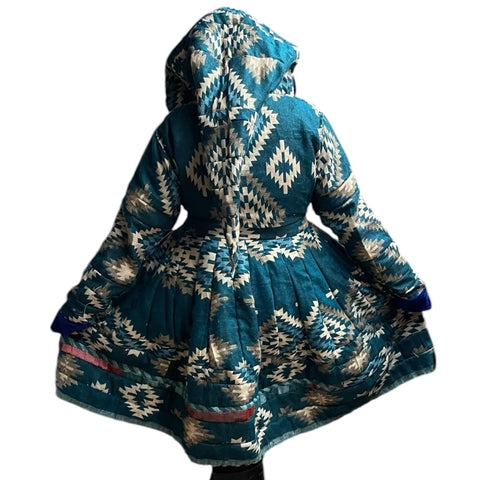 Royal Blue & Vivid Blue Velvet & Cashmilon Pixie / Fairy Pagan Reversable Katwise Inspired Coat