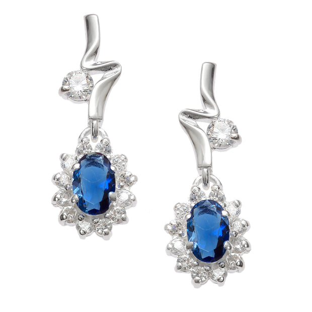Pretty Sapphire Crystal Stud Earrings
