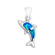Stunning Blue Opal Dolphin Pendant