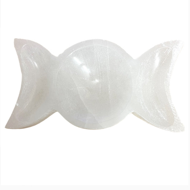 Selenite Triple Moon Cleansing & Charging  Dish