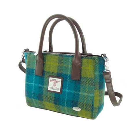 Sea Blue Harris Tweed Small Tote Bag