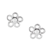 Pretty Silver Flower Studs