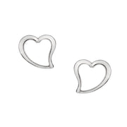 Beautiful Offset Heart Studs