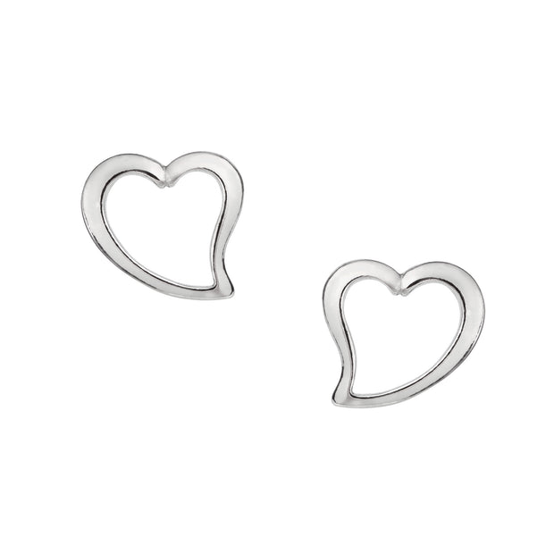 Beautiful Offset Heart Studs