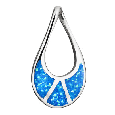Stunning Blue Opal Teardrop Outline Pendant