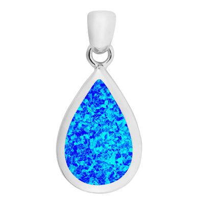 Stunning Blue Opal Teardrop Pendant