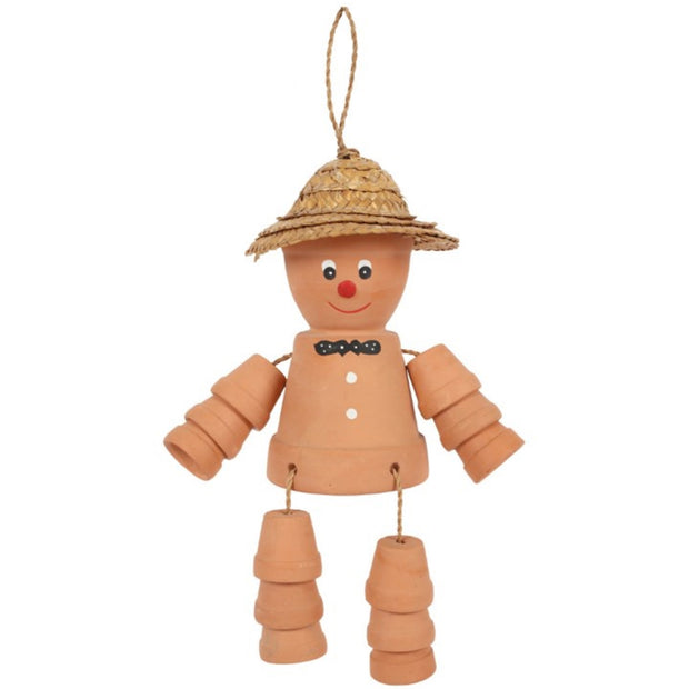 Hand Crafted Terracotta Flowerpot Man