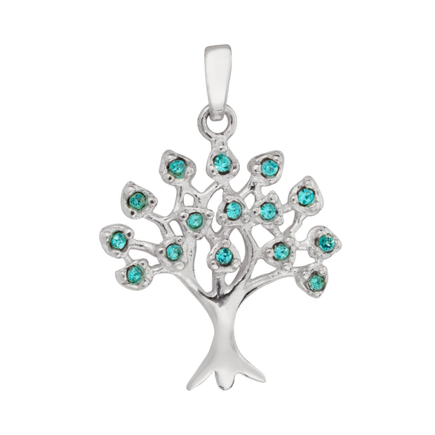 Beautiful Aqua Tree Pendant