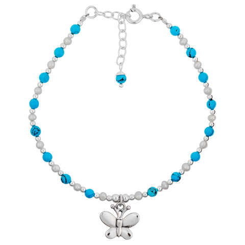 Turquoise Butterfly Charm Bracelet