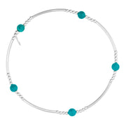 Beautiful 925 Silver Turquoise Beaded Bracelet