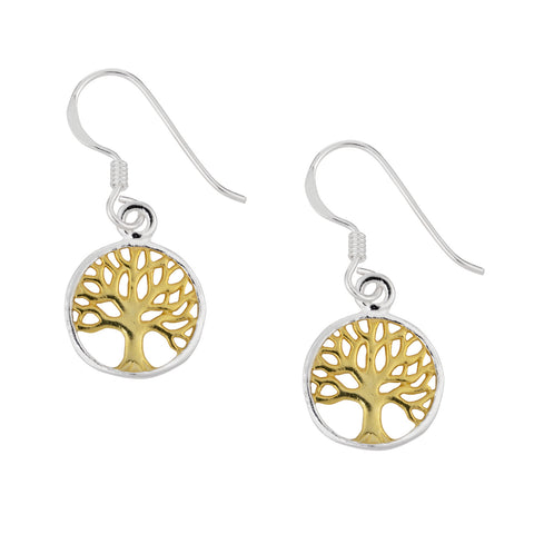 Two Tone Tree Earrings