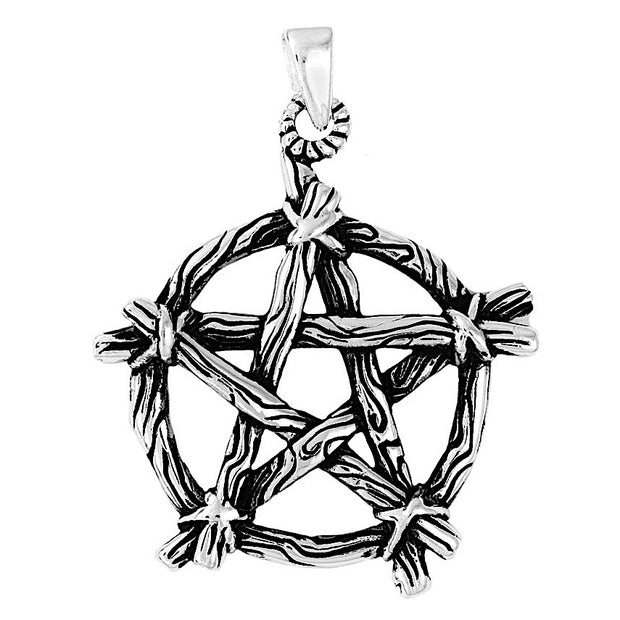 Stick Pentagram Silver Pendant