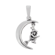 Witch in Moon Pendant