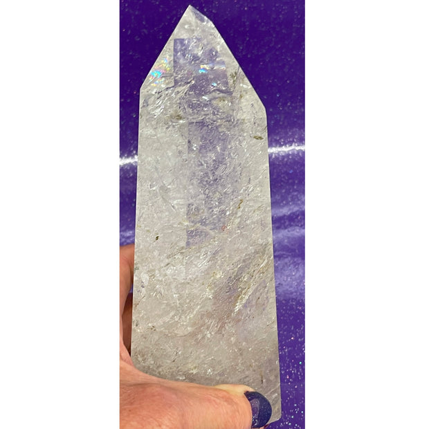 X Large Rainbow Filled Clear Quartz Generator